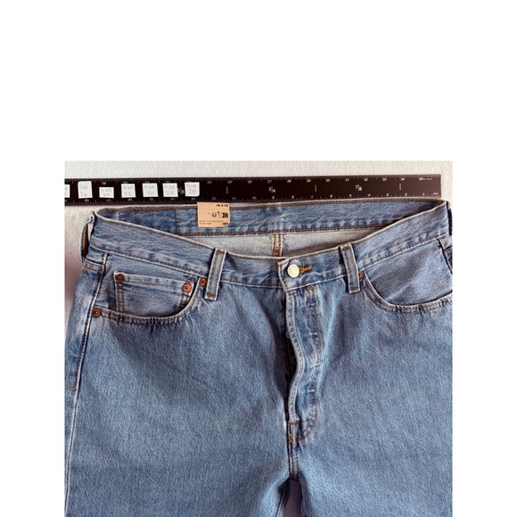 Levi's 501 Original Fit Jeans Mens 36x32 (35x31.5) Blue Denim Logo Straight Leg - Picture 5 of 7